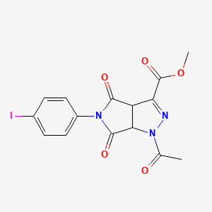 methyl 1-acetyl-5-(4-iodophenyl)-4,6-dioxo-1,3a,4,5,6,6a-hexahydropyrrolo[3,4-c]pyrazole-3-carboxylate