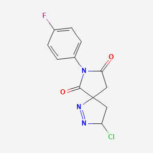 3-chloro-7-(4-fluorophenyl)-1,2,7-triazaspiro[4.4]non-1-ene-6,8-dione