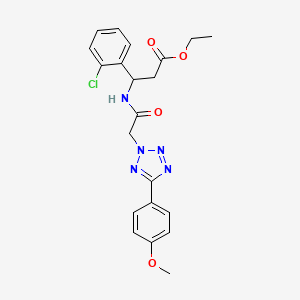 ETHYL 3-(2-CHLOROPHENYL)-3-{2-[5-(4-METHOXYPHENYL)-2H-1,2,3,4-TETRAZOL-2-YL]ACETAMIDO}PROPANOATE