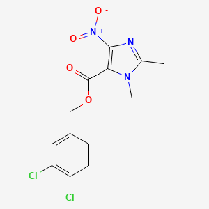 molecular formula C13H11Cl2N3O4 B4310161 3,4-dichlorobenzyl 1,2-dimethyl-4-nitro-1H-imidazole-5-carboxylate 