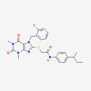 N-(4-SEC-BUTYLPHENYL)-2-{[7-(2-FLUOROBENZYL)-1,3-DIMETHYL-2,6-DIOXO-2,3,6,7-TETRAHYDRO-1H-PURIN-8-YL]SULFANYL}ACETAMIDE