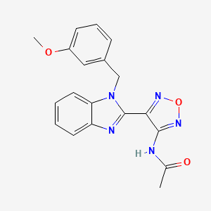 molecular formula C19H17N5O3 B4310175 N-(4-{1-[(3-METHOXYPHENYL)METHYL]-1H-1,3-BENZODIAZOL-2-YL}-1,2,5-OXADIAZOL-3-YL)ACETAMIDE 