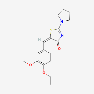 molecular formula C17H20N2O3S B4310177 5-(4-ethoxy-3-methoxybenzylidene)-2-pyrrolidin-1-yl-1,3-thiazol-4(5H)-one 