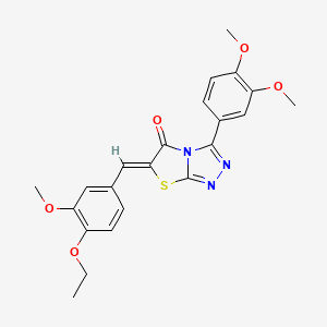 molecular formula C22H21N3O5S B4310217 3-(3,4-DIMETHOXYPHENYL)-6-[(Z)-1-(4-ETHOXY-3-METHOXYPHENYL)METHYLIDENE][1,3]THIAZOLO[2,3-C][1,2,4]TRIAZOL-5-ONE 