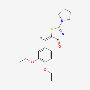 5-[(E)-1-(3,4-DIETHOXYPHENYL)METHYLIDENE]-2-(1-PYRROLIDINYL)-1,3-THIAZOL-4(5H)-ONE