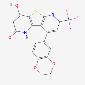 13-(2,3-dihydro-1,4-benzodioxin-6-yl)-6-hydroxy-11-(trifluoromethyl)-8-thia-3,10-diazatricyclo[7.4.0.02,7]trideca-1(9),2(7),5,10,12-pentaen-4-one