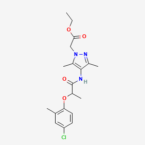 ETHYL 2-(4-{[2-(4-CHLORO-2-METHYLPHENOXY)PROPANOYL]AMINO}-3,5-DIMETHYL-1H-PYRAZOL-1-YL)ACETATE