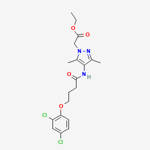 ETHYL 2-(4-{[4-(2,4-DICHLOROPHENOXY)BUTANOYL]AMINO}-3,5-DIMETHYL-1H-PYRAZOL-1-YL)ACETATE