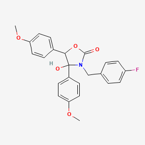 3-(4-FLUOROBENZYL)-4-HYDROXY-4,5-BIS(4-METHOXYPHENYL)-1,3-OXAZOLAN-2-ONE