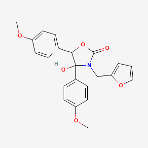 3-(2-FURYLMETHYL)-4-HYDROXY-4,5-BIS(4-METHOXYPHENYL)-1,3-OXAZOLAN-2-ONE