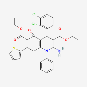 DIETHYL 2-AMINO-4-(2,3-DICHLOROPHENYL)-5-OXO-1-PHENYL-7-(2-THIENYL)-1,4,5,6,7,8-HEXAHYDRO-3,6-QUINOLINEDICARBOXYLATE