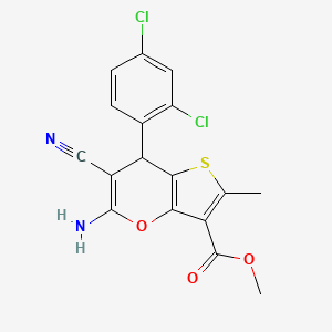 methyl 5-amino-6-cyano-7-(2,4-dichlorophenyl)-2-methyl-7H-thieno[3,2-b]pyran-3-carboxylate