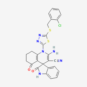 2'-amino-1'-{5-[(2-chlorobenzyl)thio]-1,3,4-thiadiazol-2-yl}-2,5'-dioxo-1,2,5',6',7',8'-hexahydro-1'H-spiro[indole-3,4'-quinoline]-3'-carbonitrile