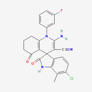 molecular formula C24H18ClFN4O2 B4310358 2'-amino-6-chloro-1'-(3-fluorophenyl)-7-methyl-2,5'-dioxo-1,2,5',6',7',8'-hexahydro-1'H-spiro[indole-3,4'-quinoline]-3'-carbonitrile 