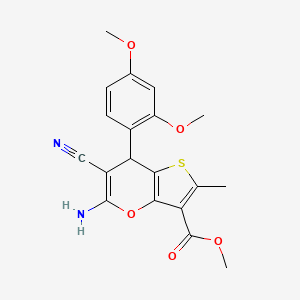 methyl 5-amino-6-cyano-7-(2,4-dimethoxyphenyl)-2-methyl-7H-thieno[3,2-b]pyran-3-carboxylate