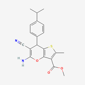 methyl 5-amino-6-cyano-7-(4-isopropylphenyl)-2-methyl-7H-thieno[3,2-b]pyran-3-carboxylate