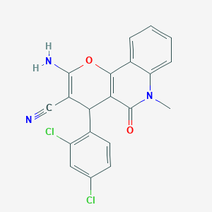 molecular formula C20H13Cl2N3O2 B4310431 2-amino-4-(2,4-dichlorophenyl)-6-methyl-5-oxo-5,6-dihydro-4H-pyrano[3,2-c]quinoline-3-carbonitrile 