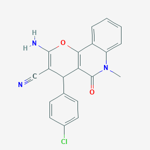 2-amino-4-(4-chlorophenyl)-6-methyl-5-oxo-5,6-dihydro-4H-pyrano[3,2-c]quinoline-3-carbonitrile