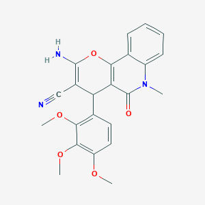 2-AMINO-6-METHYL-5-OXO-4-(2,3,4-TRIMETHOXYPHENYL)-4H,5H,6H-PYRANO[3,2-C]QUINOLINE-3-CARBONITRILE