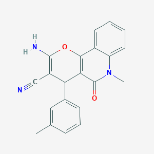 2-AMINO-6-METHYL-4-(3-METHYLPHENYL)-5-OXO-4H,5H,6H-PYRANO[3,2-C]QUINOLINE-3-CARBONITRILE