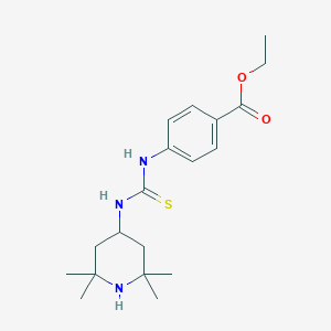 molecular formula C19H29N3O2S B431048 4-[3-(2,2,6,6-Tetramethyl-piperidin-4-yl)-thioureido]-benzoic acid ethyl ester CAS No. 333758-67-1
