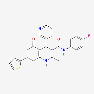 N-(4-FLUOROPHENYL)-2-METHYL-5-OXO-4-(3-PYRIDINYL)-7-(2-THIENYL)-1,4,5,6,7,8-HEXAHYDRO-3-QUINOLINECARBOXAMIDE