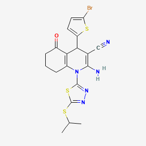 2-AMINO-4-(5-BROMO-2-THIENYL)-1-[5-(ISOPROPYLSULFANYL)-1,3,4-THIADIAZOL-2-YL]-5-OXO-1,4,5,6,7,8-HEXAHYDRO-3-QUINOLINECARBONITRILE