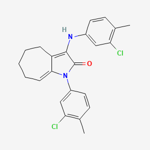 molecular formula C23H22Cl2N2O B4310511 3-(3-CHLORO-4-METHYLANILINO)-1-(3-CHLORO-4-METHYLPHENYL)-4,5,6,7-TETRAHYDROCYCLOHEPTA[B]PYRROL-2(1H)-ONE 