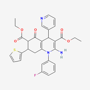 DIETHYL 2-AMINO-1-(3-FLUOROPHENYL)-5-OXO-4-(3-PYRIDYL)-7-(2-THIENYL)-1,4,5,6,7,8-HEXAHYDRO-3,6-QUINOLINEDICARBOXYLATE