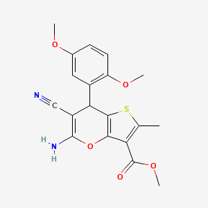 methyl 5-amino-6-cyano-7-(2,5-dimethoxyphenyl)-2-methyl-7H-thieno[3,2-b]pyran-3-carboxylate