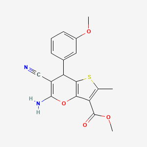 molecular formula C18H16N2O4S B4310527 methyl 5-amino-6-cyano-7-(3-methoxyphenyl)-2-methyl-7H-thieno[3,2-b]pyran-3-carboxylate 