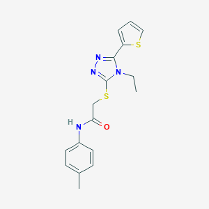 2-{[4-ethyl-5-(thiophen-2-yl)-4H-1,2,4-triazol-3-yl]sulfanyl}-N-(4-methylphenyl)acetamide