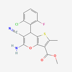 methyl 5-amino-7-(2-chloro-6-fluorophenyl)-6-cyano-2-methyl-7H-thieno[3,2-b]pyran-3-carboxylate