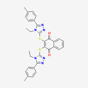 molecular formula C32H28N6O2S2 B4310539 2,3-BIS{[4-ETHYL-5-(4-METHYLPHENYL)-4H-1,2,4-TRIAZOL-3-YL]SULFANYL}NAPHTHOQUINONE 