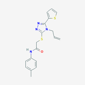 molecular formula C18H18N4OS2 B431054 2-{[4-allyl-5-(2-thienyl)-4H-1,2,4-triazol-3-yl]sulfanyl}-N-(4-methylphenyl)acetamide 
