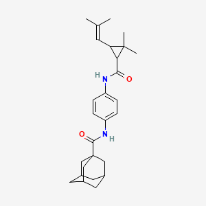 N-[4-({[2,2-dimethyl-3-(2-methylprop-1-en-1-yl)cyclopropyl]carbonyl}amino)phenyl]tricyclo[3.3.1.1~3,7~]decane-1-carboxamide