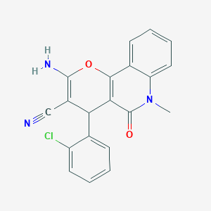 molecular formula C20H14ClN3O2 B4310579 2-amino-4-(2-chlorophenyl)-6-methyl-5-oxo-5,6-dihydro-4H-pyrano[3,2-c]quinoline-3-carbonitrile 