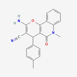 2-AMINO-6-METHYL-4-(4-METHYLPHENYL)-5-OXO-4H,5H,6H-PYRANO[3,2-C]QUINOLINE-3-CARBONITRILE