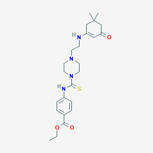 Ethyl 4-[[4-[2-[(5,5-dimethyl-3-oxocyclohexen-1-yl)amino]ethyl]piperazine-1-carbothioyl]amino]benzoate