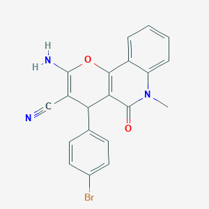 2-amino-4-(4-bromophenyl)-6-methyl-5-oxo-5,6-dihydro-4H-pyrano[3,2-c]quinoline-3-carbonitrile