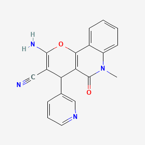 2-amino-6-methyl-5-oxo-4-(pyridin-3-yl)-5,6-dihydro-4H-pyrano[3,2-c]quinoline-3-carbonitrile