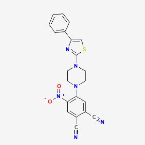 4-Nitro-5-[4-(4-phenyl-1,3-thiazol-2-yl)piperazin-1-yl]benzene-1,2-dicarbonitrile