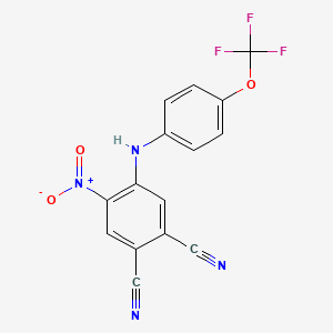 molecular formula C15H7F3N4O3 B4310634 2-CYANO-4-NITRO-5-[4-(TRIFLUOROMETHOXY)ANILINO]PHENYL CYANIDE 