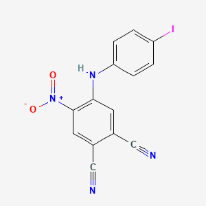 molecular formula C14H7IN4O2 B4310644 2-CYANO-4-(4-IODOANILINO)-5-NITROPHENYL CYANIDE 