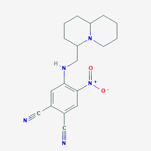 molecular formula C18H21N5O2 B4310646 2-CYANO-4-NITRO-5-[(OCTAHYDRO-2H-QUINOLIZIN-4-YLMETHYL)AMINO]PHENYL CYANIDE 