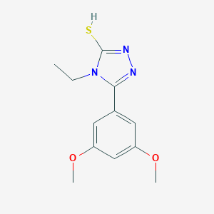 molecular formula C12H15N3O2S B431065 5-(3,5-Dimethoxyphenyl)-4-ethyl-4H-1,2,4-triazole-3-thiol CAS No. 447431-84-7