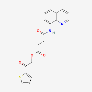 2-OXO-2-(THIOPHEN-2-YL)ETHYL 3-[(QUINOLIN-8-YL)CARBAMOYL]PROPANOATE