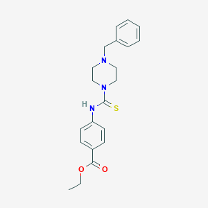 molecular formula C21H25N3O2S B431066 4-[(4-Benzyl-piperazine-1-carbothioyl)-amino]-benzoic acid ethyl ester CAS No. 333758-55-7