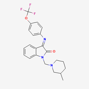 1-[(3-METHYLPIPERIDINO)METHYL]-3-{[4-(TRIFLUOROMETHOXY)PHENYL]IMINO}-1H-INDOL-2-ONE