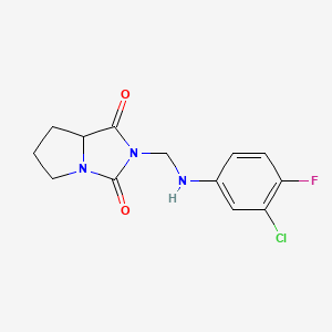 2-[(3-CHLORO-4-FLUOROANILINO)METHYL]TETRAHYDRO-1H-PYRROLO[1,2-C]IMIDAZOLE-1,3(2H)-DIONE